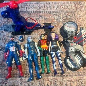 Misc DC and Marvel action Figures and vehicles